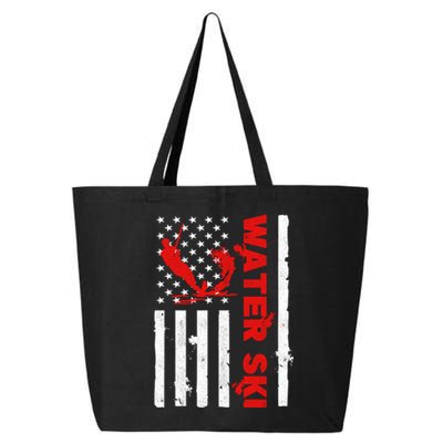 Water Ski American Flag Beachsports Wave Lover Water Skiing Gift 25L Jumbo Tote