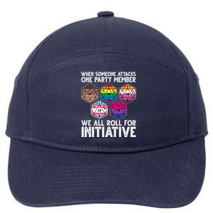 When Someone Attacks One Party Member We All Roll For Initiative 7-Panel Snapback Hat