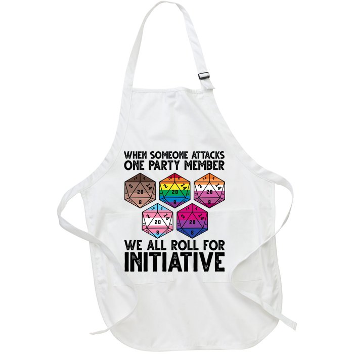 When Someone Attacks One Party Member We All Roll For Initiative Full-Length Apron With Pockets