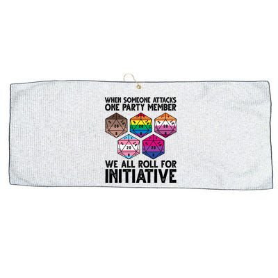 When Someone Attacks One Party Member We All Roll For Initiative Large Microfiber Waffle Golf Towel