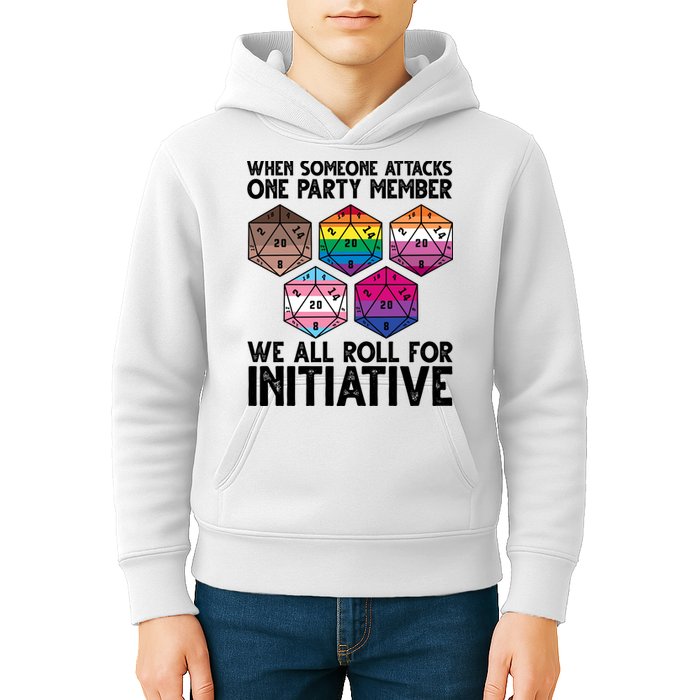 When Someone Attacks One Party Member We All Roll For Initiative Kids Hoodie