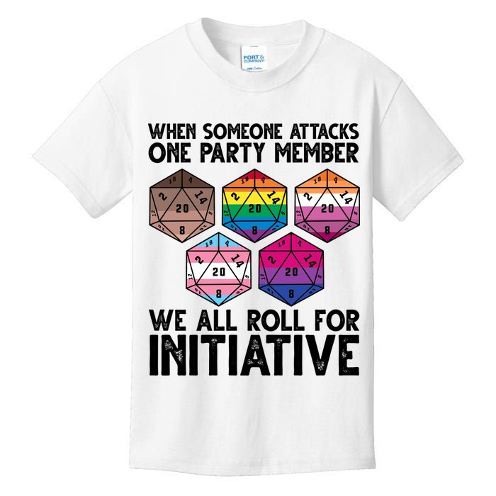 When Someone Attacks One Party Member We All Roll For Initiative Kids T-Shirt