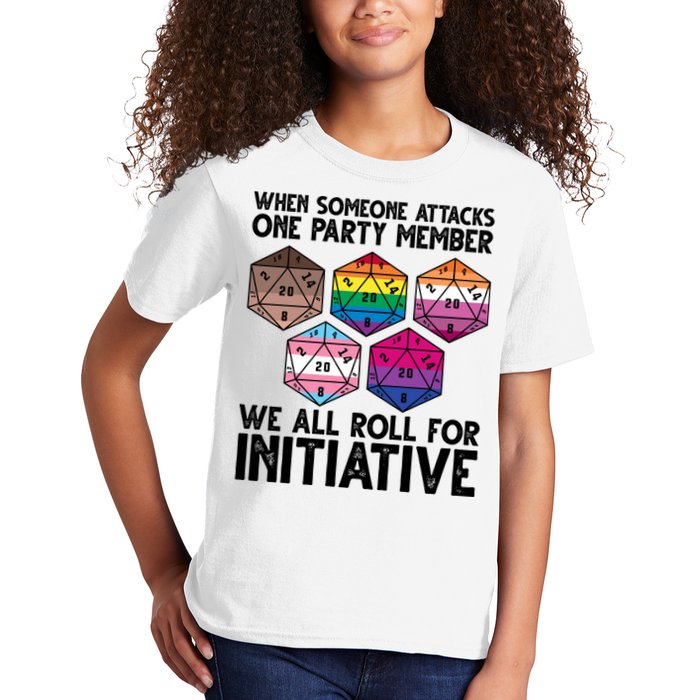 When Someone Attacks One Party Member We All Roll For Initiative Kids T-Shirt