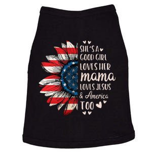 Womens Shes A Good Girl Loves Her Mama Jesus America Too Doggie Tank