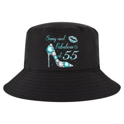 Wo Sassy and fabulous at 55 Years Old High Heel 55th Birthday Cool Comfort Performance Bucket Hat