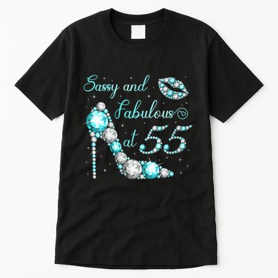 Wo Sassy and fabulous at 55 Years Old High Heel 55th Birthday Tall T-Shirt