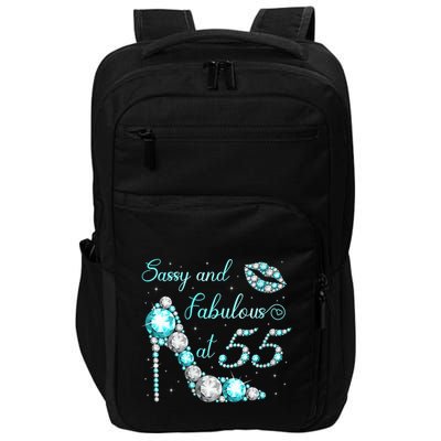 Wo Sassy and fabulous at 55 Years Old High Heel 55th Birthday Impact Tech Backpack