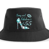 Wo Sassy and fabulous at 55 Years Old High Heel 55th Birthday Sustainable Bucket Hat