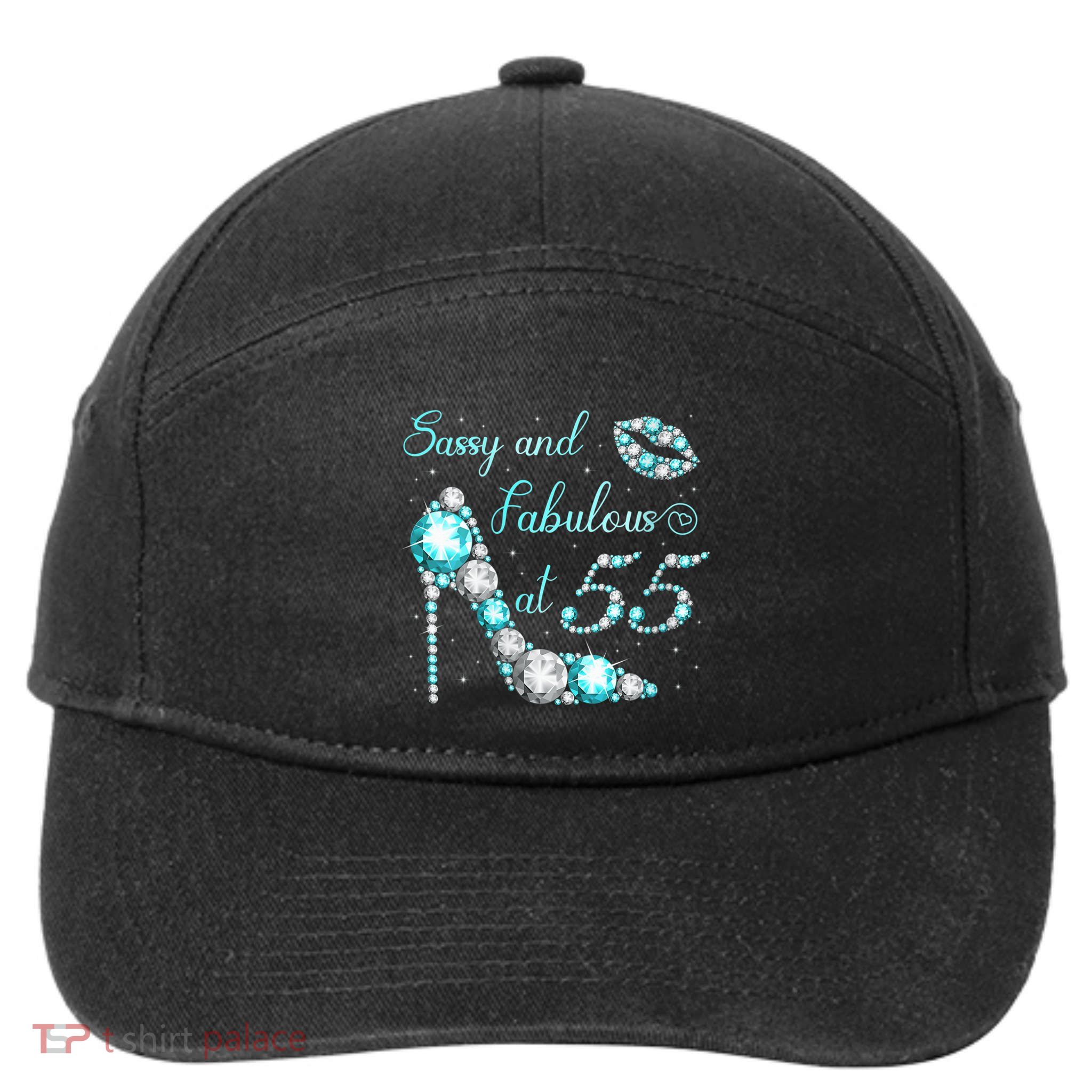 Wo Sassy and fabulous at 55 Years Old High Heel 55th Birthday 7-Panel Snapback Hat