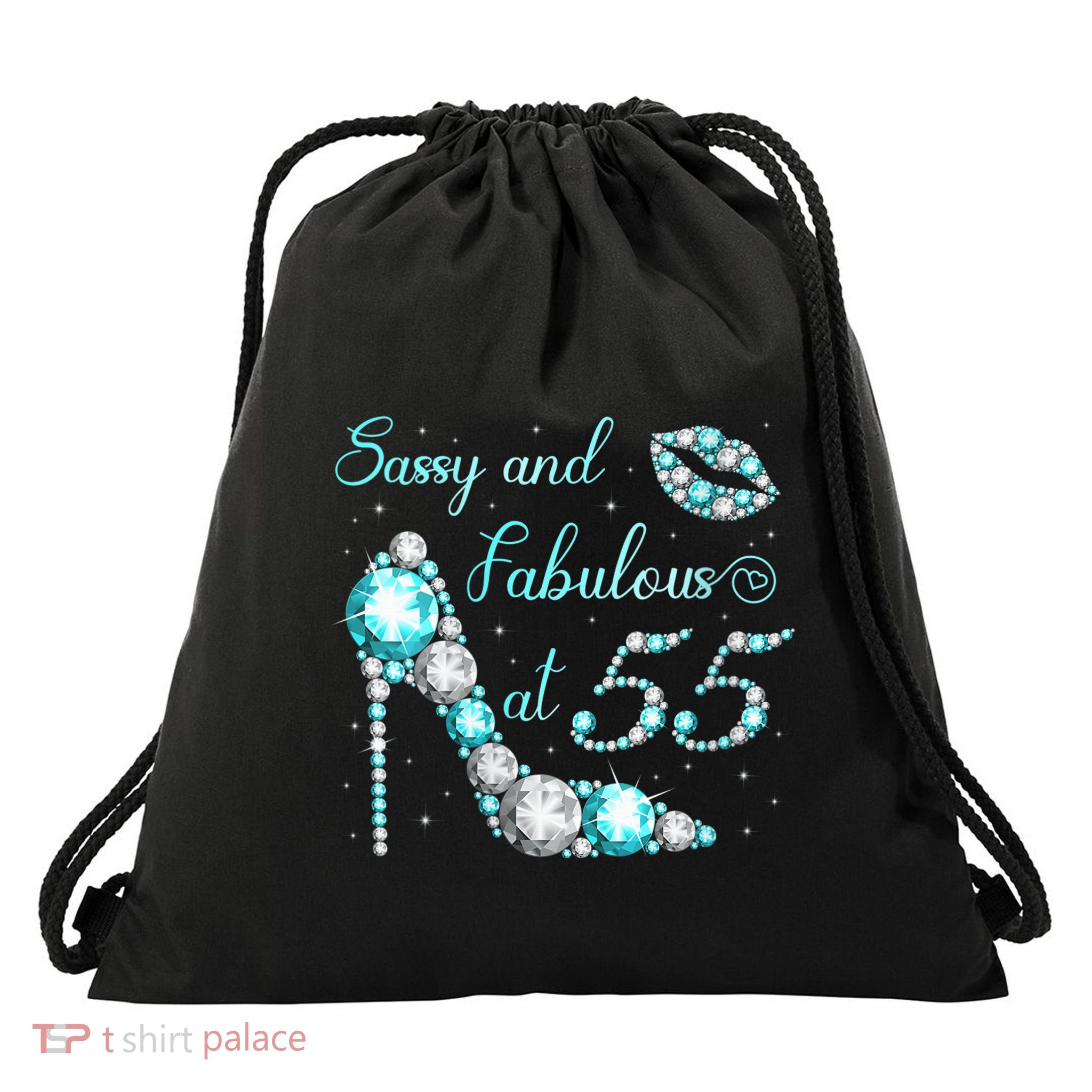Wo Sassy and fabulous at 55 Years Old High Heel 55th Birthday Drawstring Bag