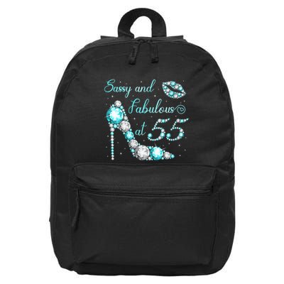 Wo Sassy and fabulous at 55 Years Old High Heel 55th Birthday 16 in Basic Backpack