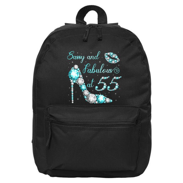 Wo Sassy and fabulous at 55 Years Old High Heel 55th Birthday 16 in Basic Backpack