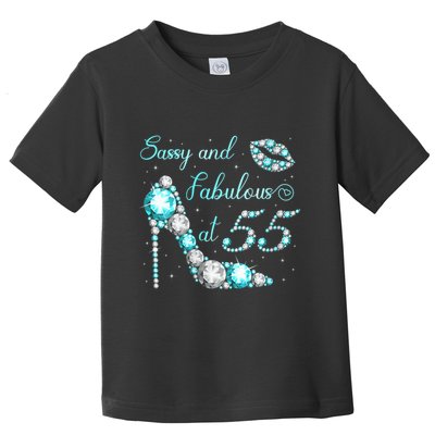 Wo Sassy and fabulous at 55 Years Old High Heel 55th Birthday Toddler T-Shirt