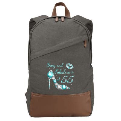 Wo Sassy and fabulous at 55 Years Old High Heel 55th Birthday Cotton Canvas Backpack