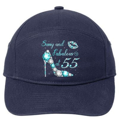 Wo Sassy and fabulous at 55 Years Old High Heel 55th Birthday 7-Panel Snapback Hat