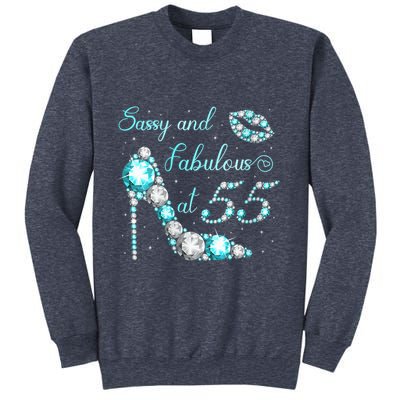 Wo Sassy and fabulous at 55 Years Old High Heel 55th Birthday Sweatshirt