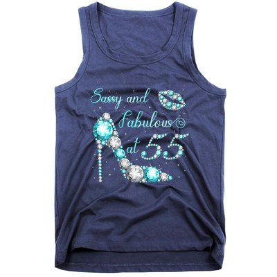 Wo Sassy and fabulous at 55 Years Old High Heel 55th Birthday Tank Top