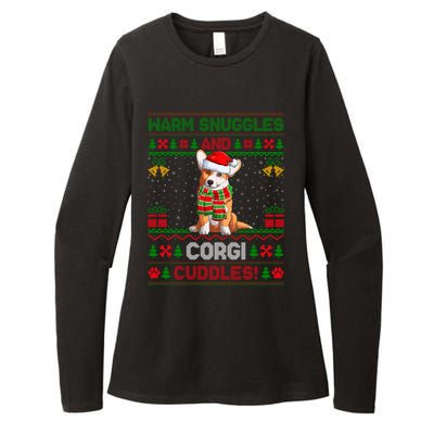 Warm Snuggles And Corgi Cuddles Ugly Santa Corgi Christmas Gift Womens CVC Long Sleeve Shirt