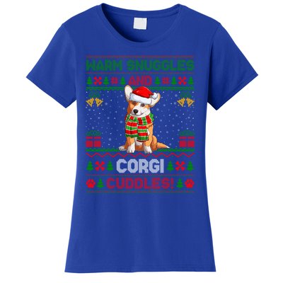 Warm Snuggles And Corgi Cuddles Ugly Santa Corgi Christmas Gift Women's T-Shirt