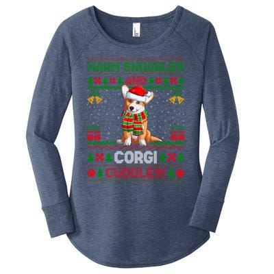 Warm Snuggles And Corgi Cuddles Ugly Santa Corgi Christmas Gift Women's Perfect Tri Tunic Long Sleeve Shirt