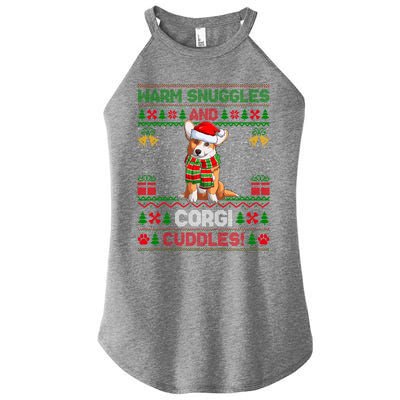 Warm Snuggles And Corgi Cuddles Ugly Santa Corgi Christmas Gift Women's Perfect Tri Rocker Tank