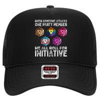 When Someone Attacks One Party Member D20 Dice LGBTQ Ally High Crown Mesh Back Trucker Hat