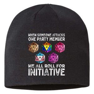 When Someone Attacks One Party Member D20 Dice LGBTQ Ally Sustainable Beanie