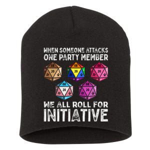 When Someone Attacks One Party Member D20 Dice LGBTQ Ally Short Acrylic Beanie