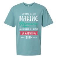 We Spend All Day Making Memories And I Spend All Scrapbook Gift Sueded Cloud Jersey T-Shirt