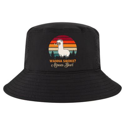 Wanna Smoke Alpaca Bowl Funny Alpaca Cool Comfort Performance Bucket Hat