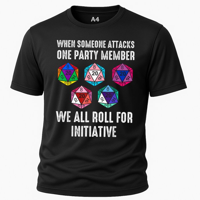 When Someone Attacks One Party Member D20 Dice Lgbtq Ally Cooling Performance Crew T-Shirt