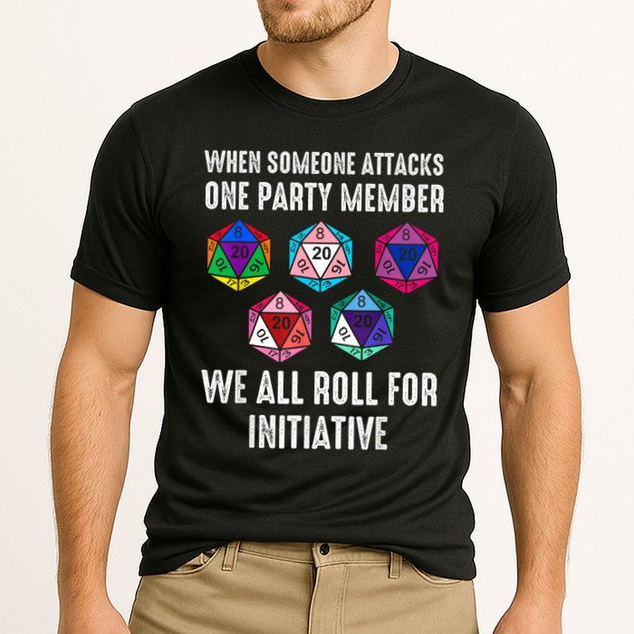 When Someone Attacks One Party Member D20 Dice Lgbtq Ally Cooling Performance Crew T-Shirt