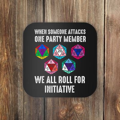 When Someone Attacks One Party Member D20 Dice Lgbtq Ally Coaster