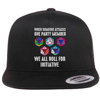 When Someone Attacks One Party Member D20 Dice Lgbtq Ally Flat Bill Trucker Hat