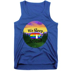 We Sleep Around Camper Lgbt Couple Travel Rv Trailer Funny Cool Gift Tank Top