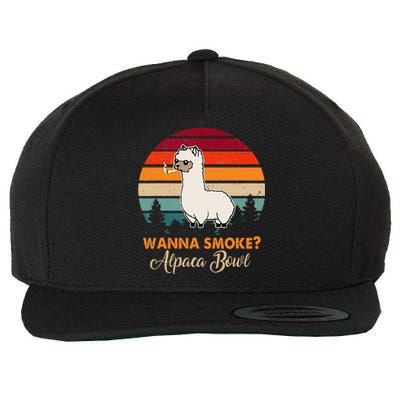 Wanna Smoke Alpaca Bowl Funny Alpaca Wool Snapback Cap