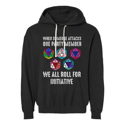 When Someone Attacks One Party Member D20 Dice Lgbtq Garment-Dyed Fleece Hoodie