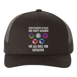 When Someone Attacks One Party Member D20 Dice Lgbtq Yupoong Adult 5-Panel Trucker Hat