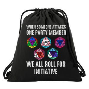 When Someone Attacks One Party Member D20 Dice Lgbtq Drawstring Bag