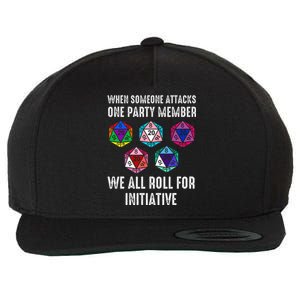 When Someone Attacks One Party Member D20 Dice Lgbtq Wool Snapback Cap