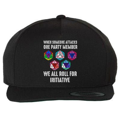 When Someone Attacks One Party Member D20 Dice Lgbtq Wool Snapback Cap