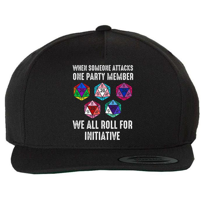 When Someone Attacks One Party Member D20 Dice Lgbtq Wool Snapback Cap