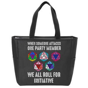 When Someone Attacks One Party Member D20 Dice Lgbtq Zip Tote Bag