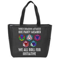 When Someone Attacks One Party Member D20 Dice Lgbtq Zip Tote Bag