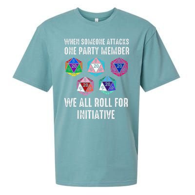 When Someone Attacks One Party Member D20 Dice Lgbtq Sueded Cloud Jersey T-Shirt