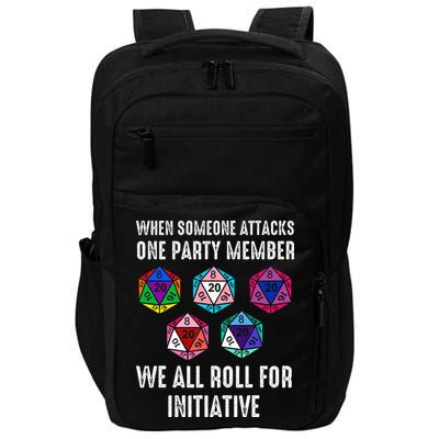 When Someone Attacks One Party Member D20 Dice Impact Tech Backpack