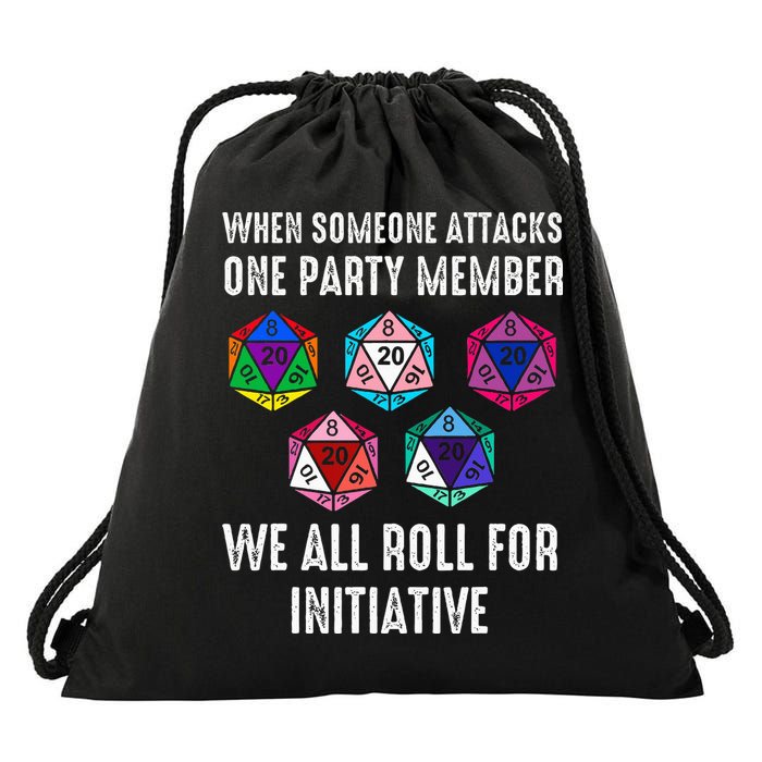 When Someone Attacks One Party Member D20 Dice Drawstring Bag