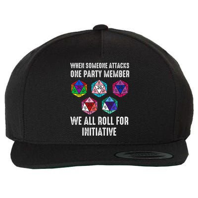 When Someone Attacks One Party Member D20 Dice Wool Snapback Cap
