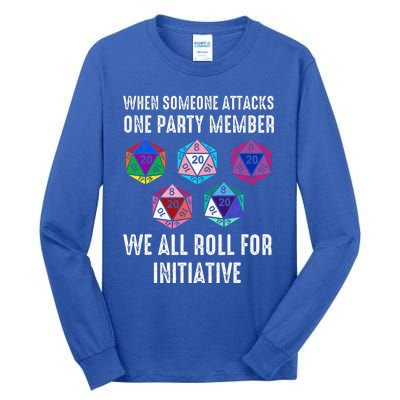 When Someone Attacks One Party Member D20 Dice Tall Long Sleeve T-Shirt