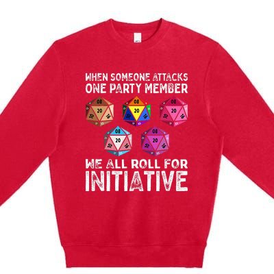 When Someone Attacks One Party Member D20 Dice Lgbtq Ally Premium Crewneck Sweatshirt